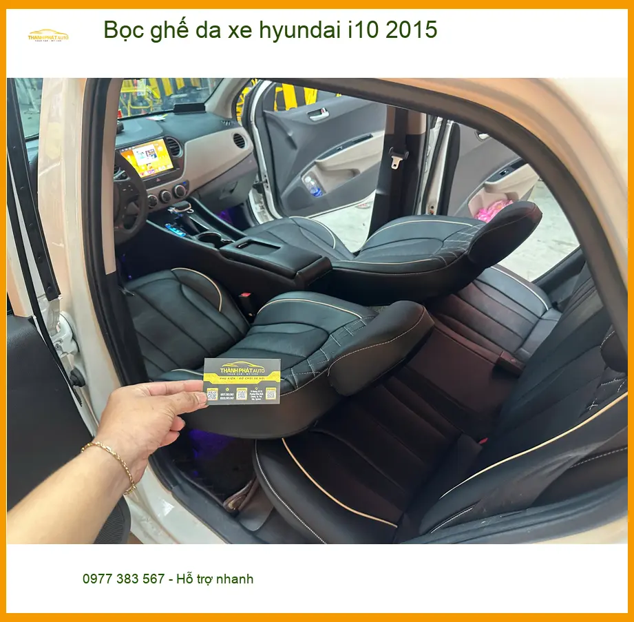 Anh Dũng bọc ghế da Hyundai i10 2015 tại Quận Tân Bình, nội thất như mới ảnh thực tế 3