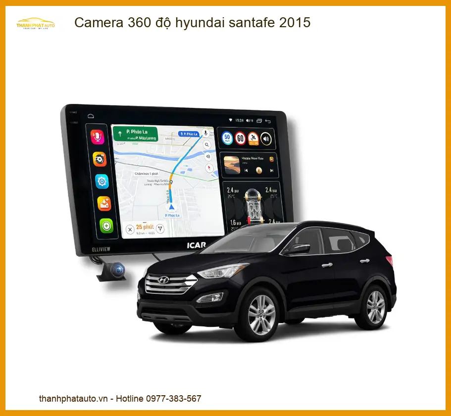 Camera 360 độ Hyundai Santafe 2015 - Trung Tâm Lắp Đặt Uy Tín TPHCM