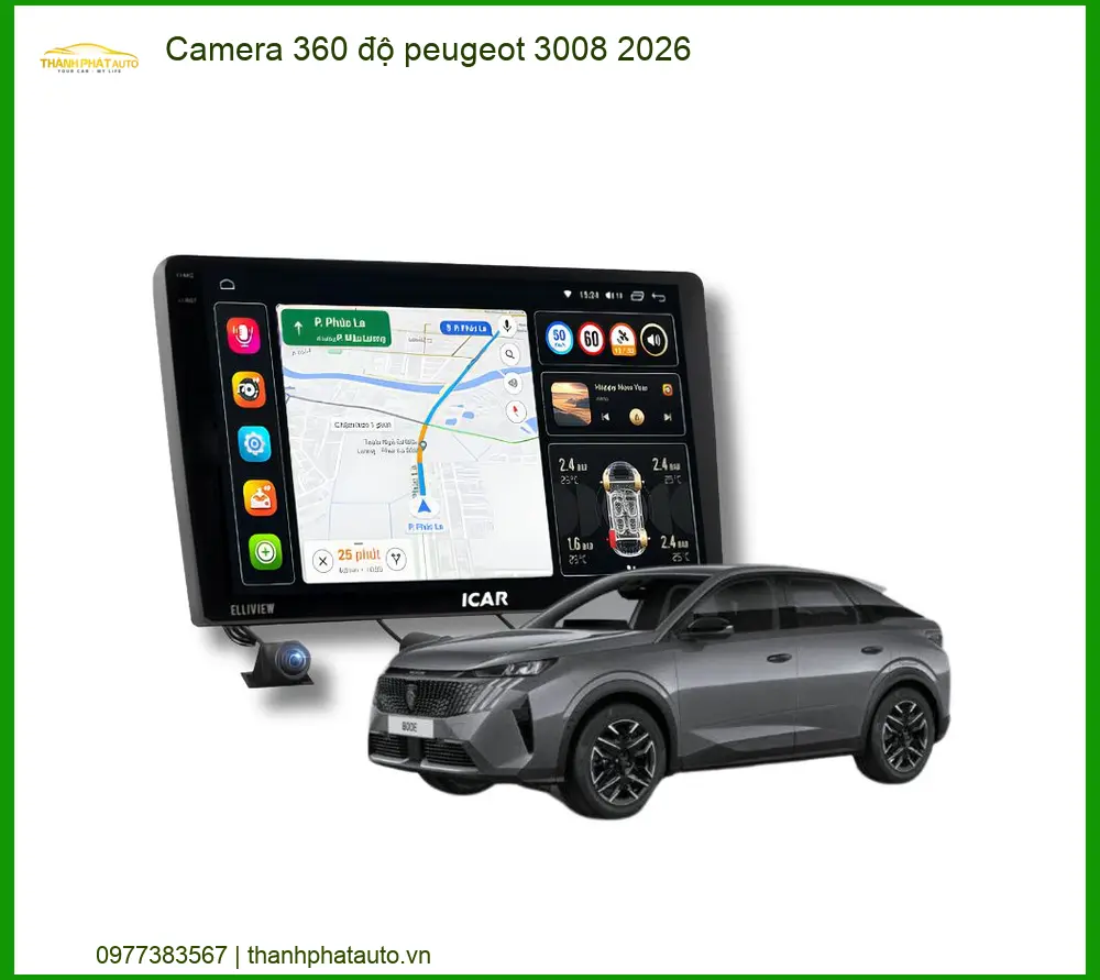 Camera 360 độ Peugeot 3008 2026 - Địa Chỉ Lắp Đặt Chính Hãng Cao Cấp TPHCM