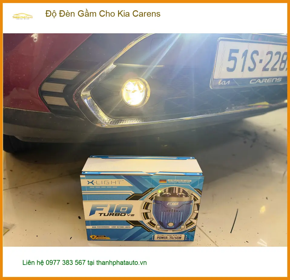 Anh Trung độ đèn gầm cho Kia Carens để cải thiện tầm nhìn khi lái xe ban đêm tại Quận 9 ảnh thực tế 2