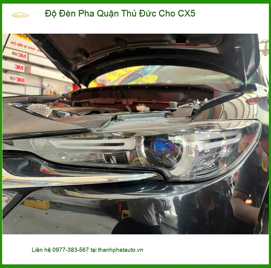 Anh Khang độ đèn pha CX5 Quận Thủ Đức vì đèn zin yếu, đi đêm không an toàn