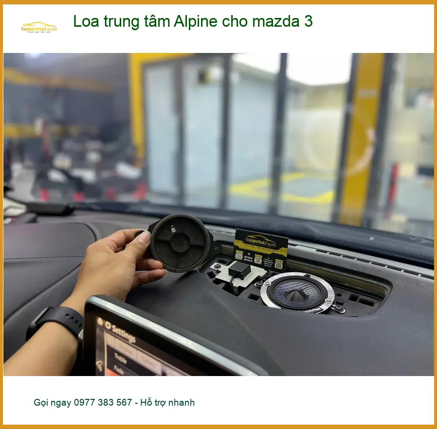 Anh Khang lắp loa trung tâm Alpine cho Mazda 3 tại Quận Bình Tân ảnh thực tế 3