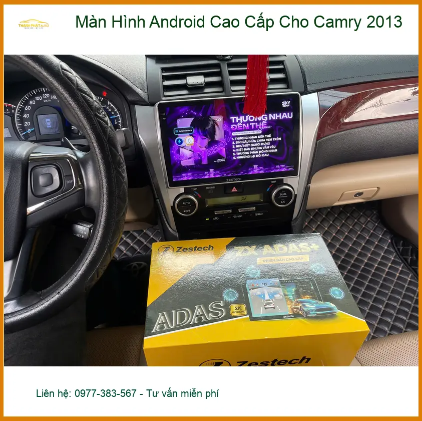 Anh Tấn lắp Màn Hình Android Cao Cấp cho Camry 2013 tại Quận 9 để xem giải trí