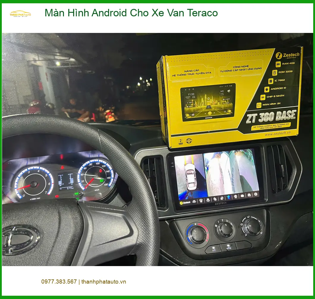 Anh Khang lắp màn hình Android xe Van Teraco tại Thủ Đức tối ưu vận chuyển