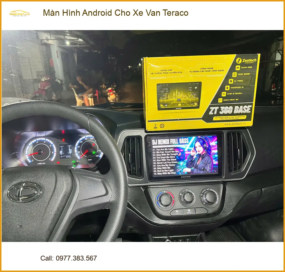 Anh Khang lắp màn hình Android xe Van Teraco tại Thủ Đức tối ưu vận chuyển ảnh thực tế 3