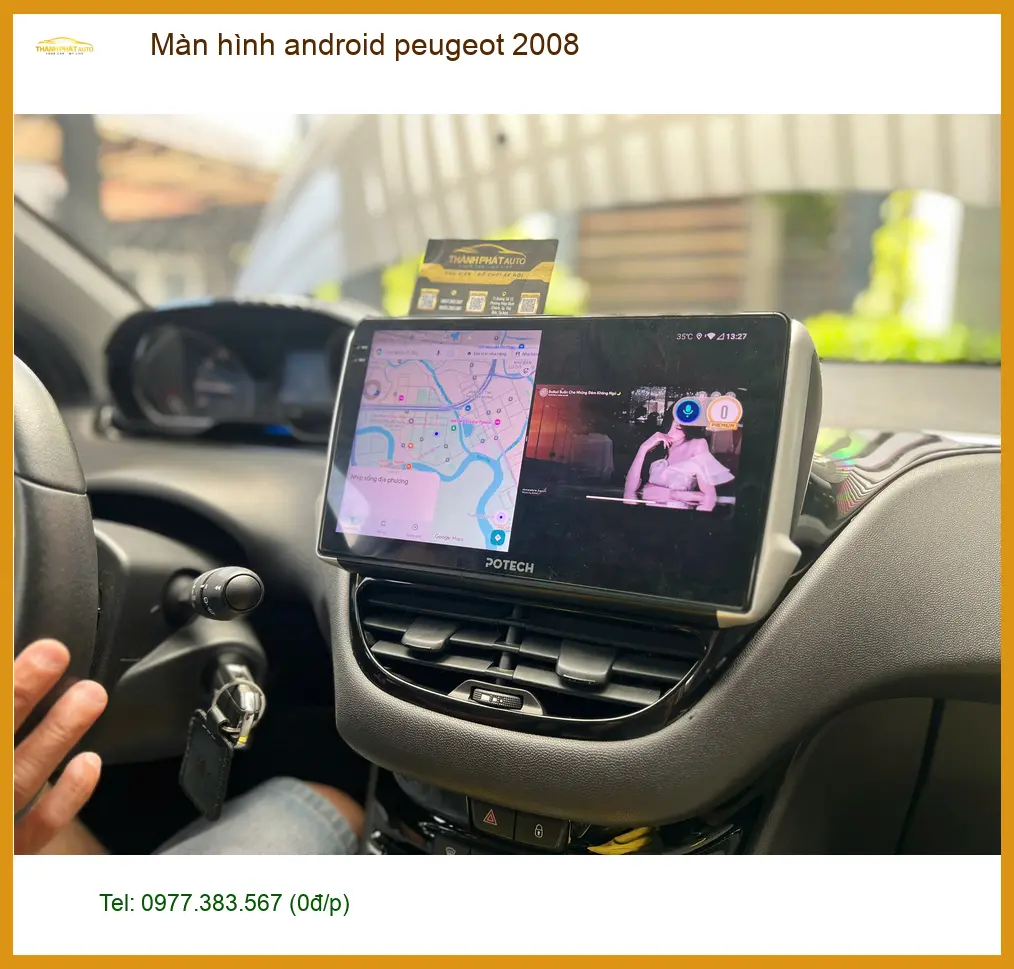 Chú Ba lắp màn hình Android Peugeot 2008 tại Nhà Bè uy tín