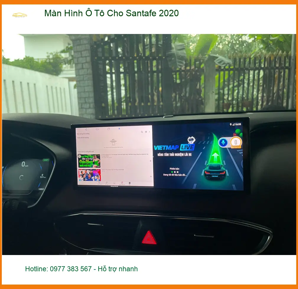 Chú Dũng lắp Màn Hình Ô Tô Cho Santafe 2020 tại Quận 12 để có thêm nhiều tính năng giải trí ảnh thực tế 3