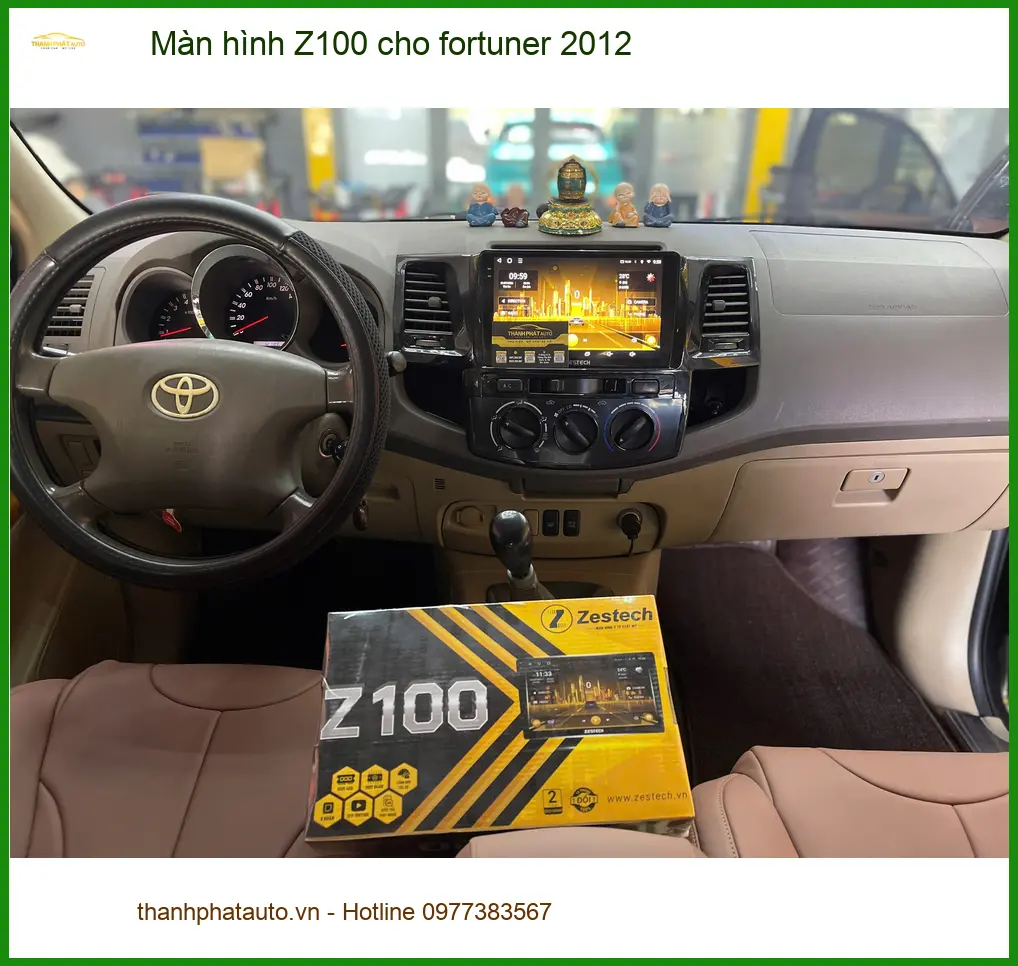 Anh Tín lắp màn hình Z100 cho Fortuner 2012 tại Cần Giờ để tiện dụng hơn