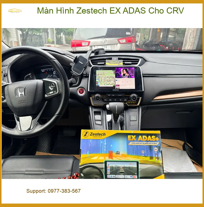 Anh Nhật lắp Màn Hình Zestech EX ADAS cho CRV Quận 3 tiện theo dõi giao thông ảnh thực tế 3