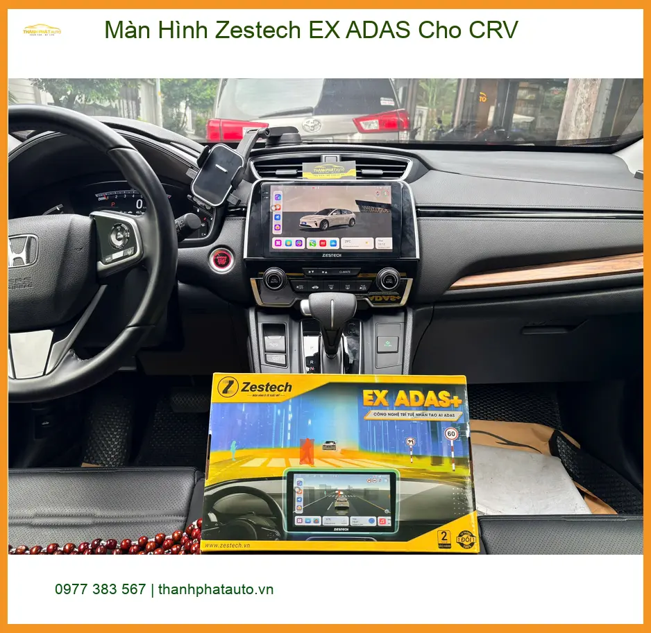Anh Nhật lắp Màn Hình Zestech EX ADAS cho CRV Quận 3 tiện theo dõi giao thông ảnh thực tế 4