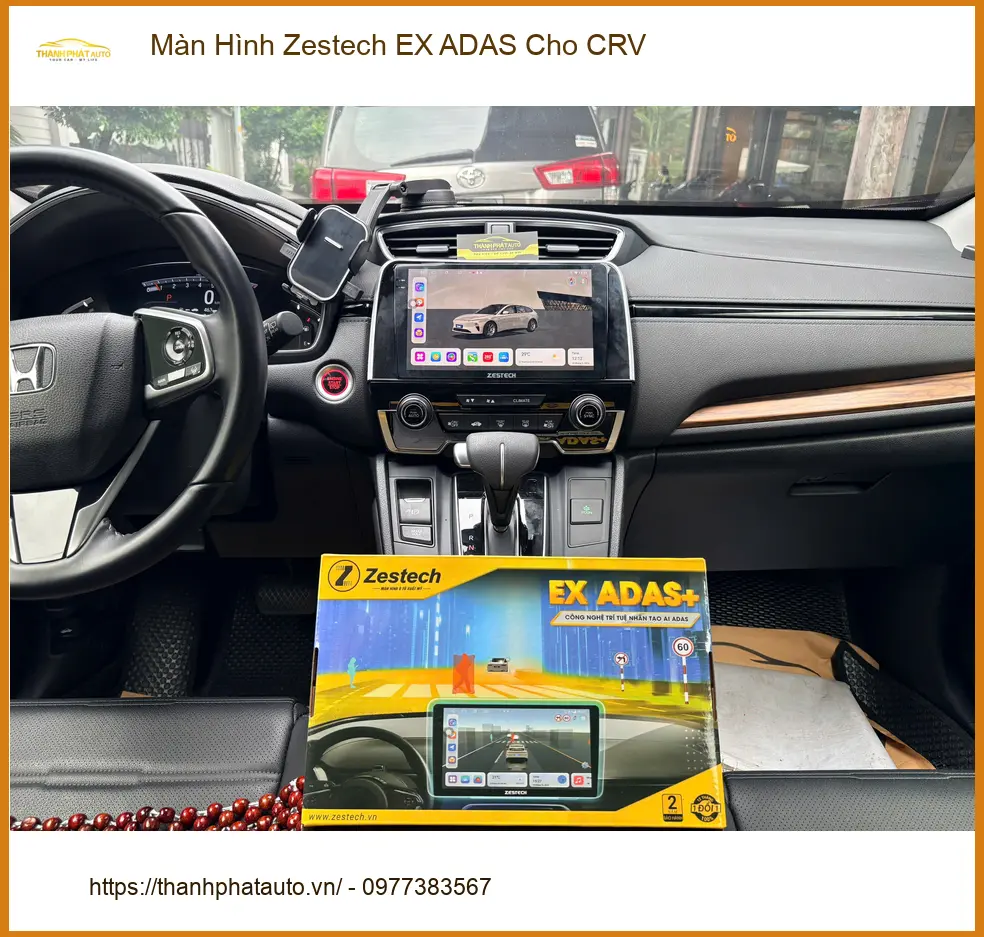 Chị Thuỳ lắp Màn Hình Zestech EX ADAS cho Honda CRV tại Quận Bình Tân ảnh thực tế 3