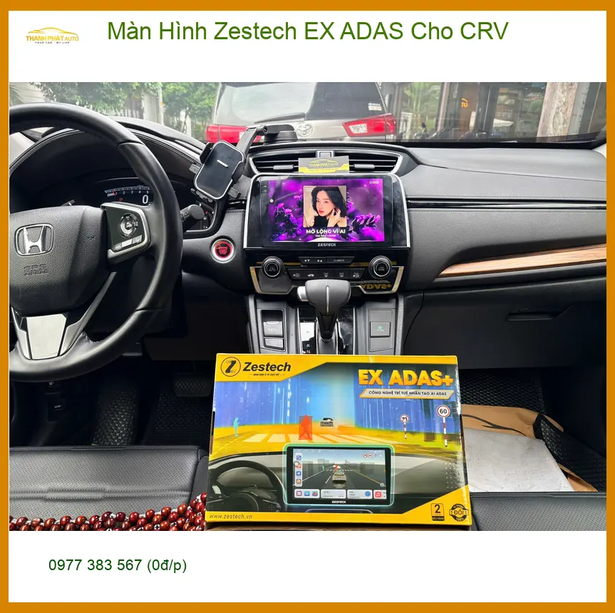 Chị Thuỳ lắp Màn Hình Zestech EX ADAS cho Honda CRV tại Quận Bình Tân ảnh thực tế 5