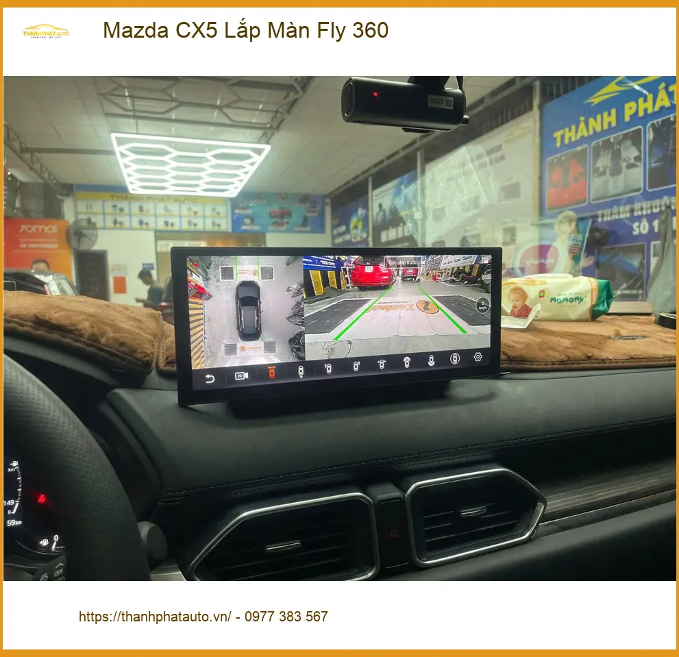 Anh Khải lắp Màn hình Fly 360 cho Mazda CX5 tại Quận 12 để an tâm hơn khi đỗ xe ảnh thực tế 5