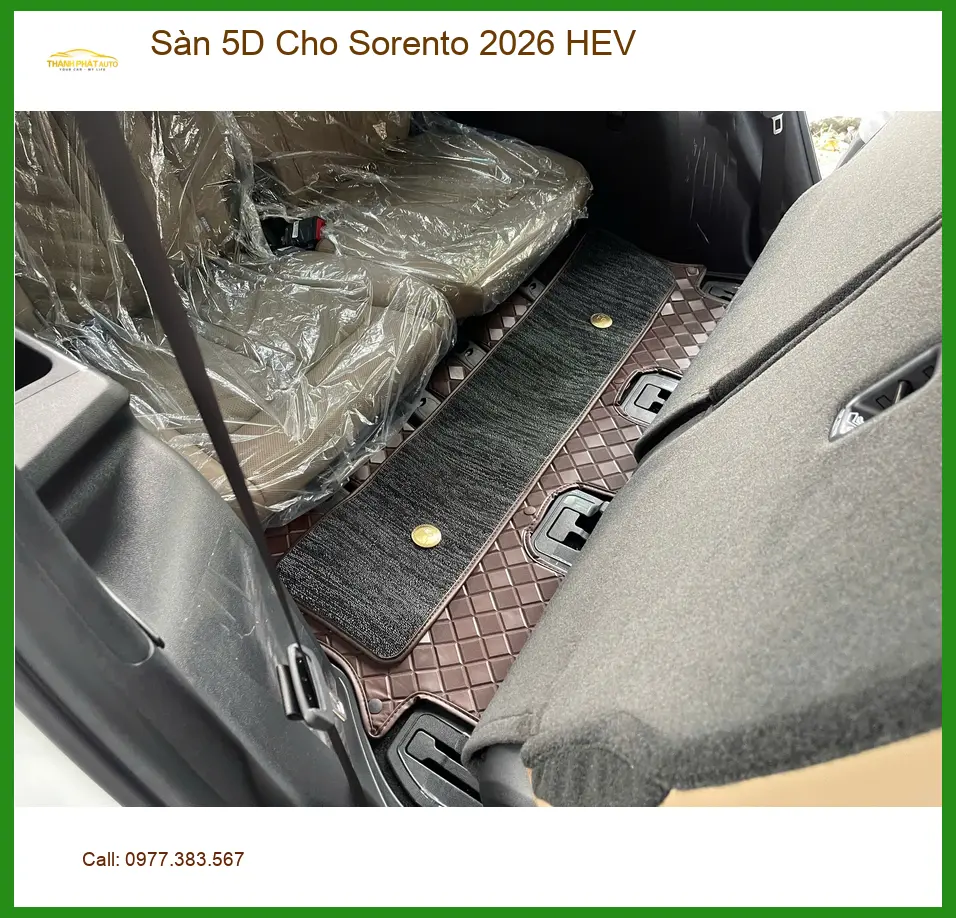 Chị Thảo tìm địa chỉ lắp Sàn 5D Cho Sorento 2026 HEV uy tín tại Quận 9 ảnh thực tế 2