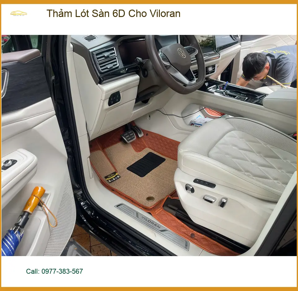 Bác Khải lắp Thảm Lót Sàn 6D cho Viloran tại Quận 9 để xe luôn sạch sẽ ảnh thực tế 5