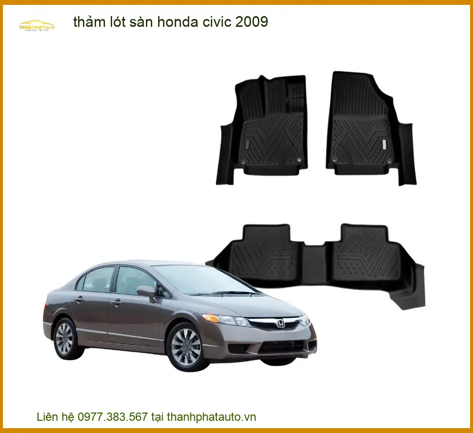 Thảm Lót Sàn Honda Civic 2009 - Trung Tâm Lắp Đặt Uy Tín TPHCM