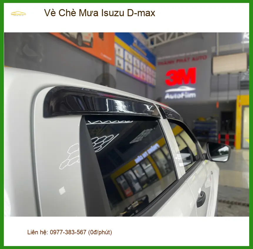 Chú Phong lắp vè che mưa Isuzu D-max ở Gò Vấp tránh nước tạt vào cabin ảnh thực tế 3